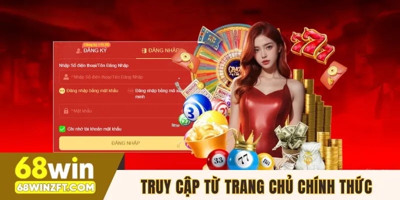 Truy cập tài khoản từ trang chủ chính thức